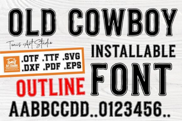 Old Cowboy Outline: A Bold Western Typeface for Modern Design
